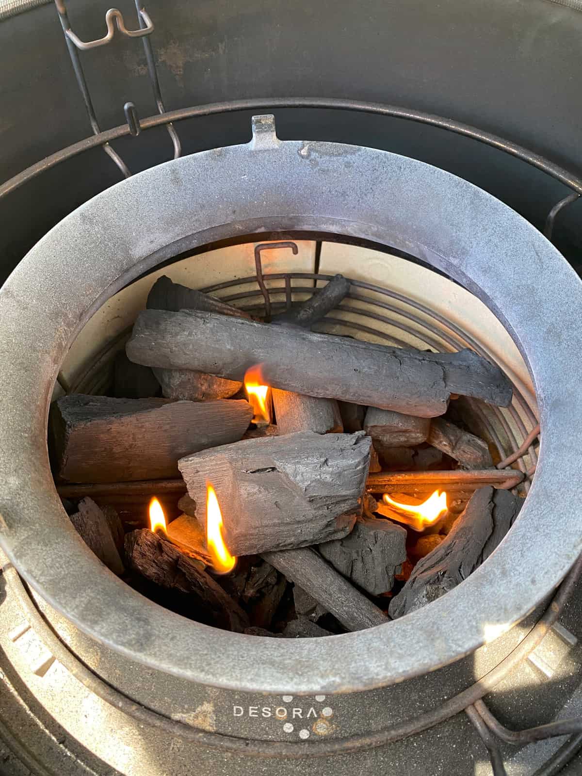 ceramic grill fire getting started for smoked pork butt