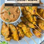 Chicken Satay with Peanut Sauce Pinterest Pin