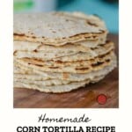 Homemade Corn Tortilla Recipe Pinterest Pin