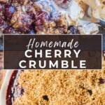 Homemade cherry crumble Pinterest Pin