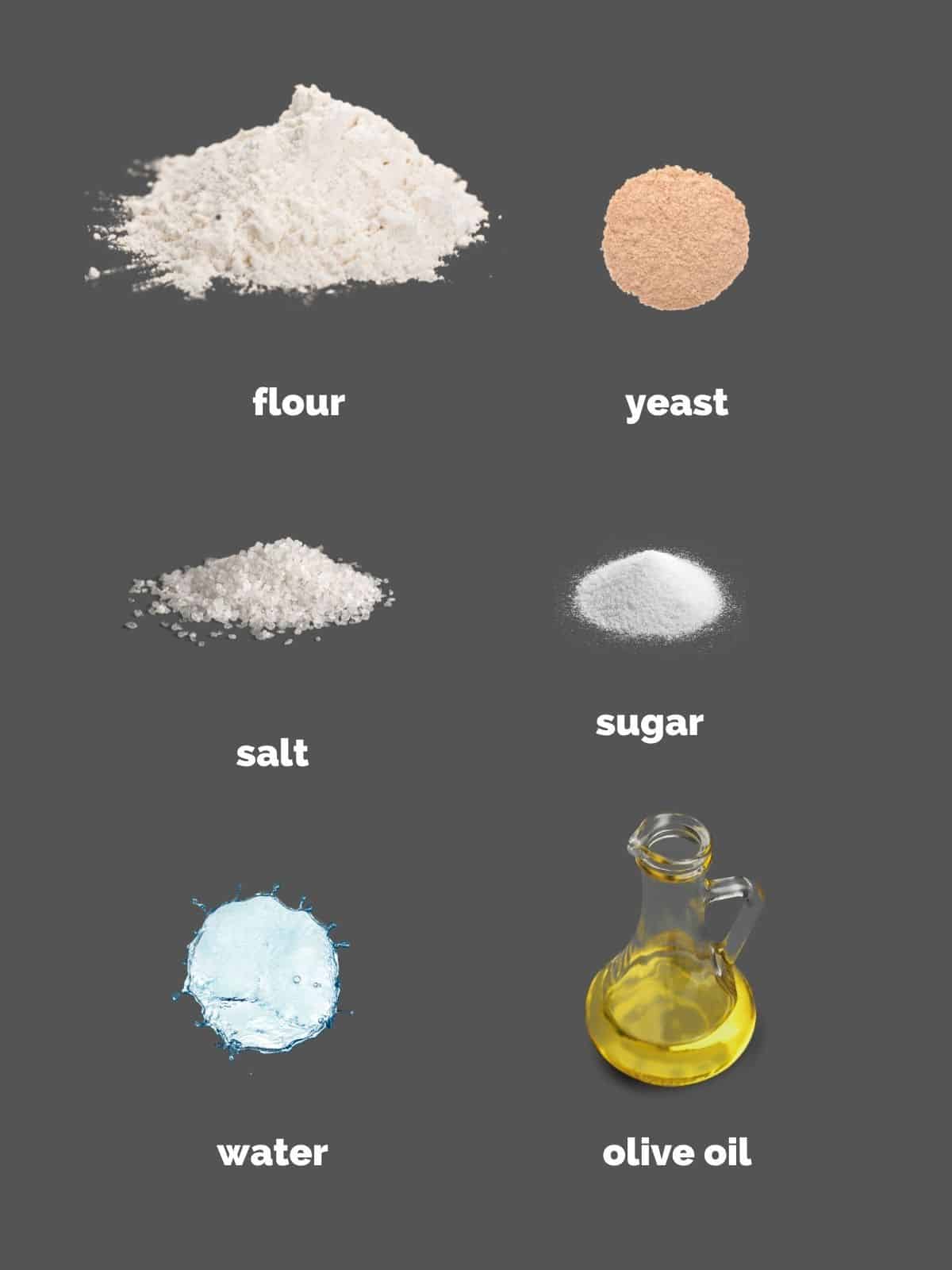 ingredients to make pizza crust