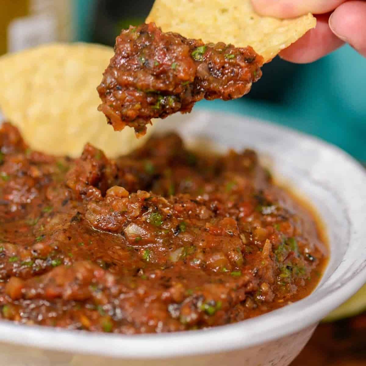 chips and fire roasted tomato salsa