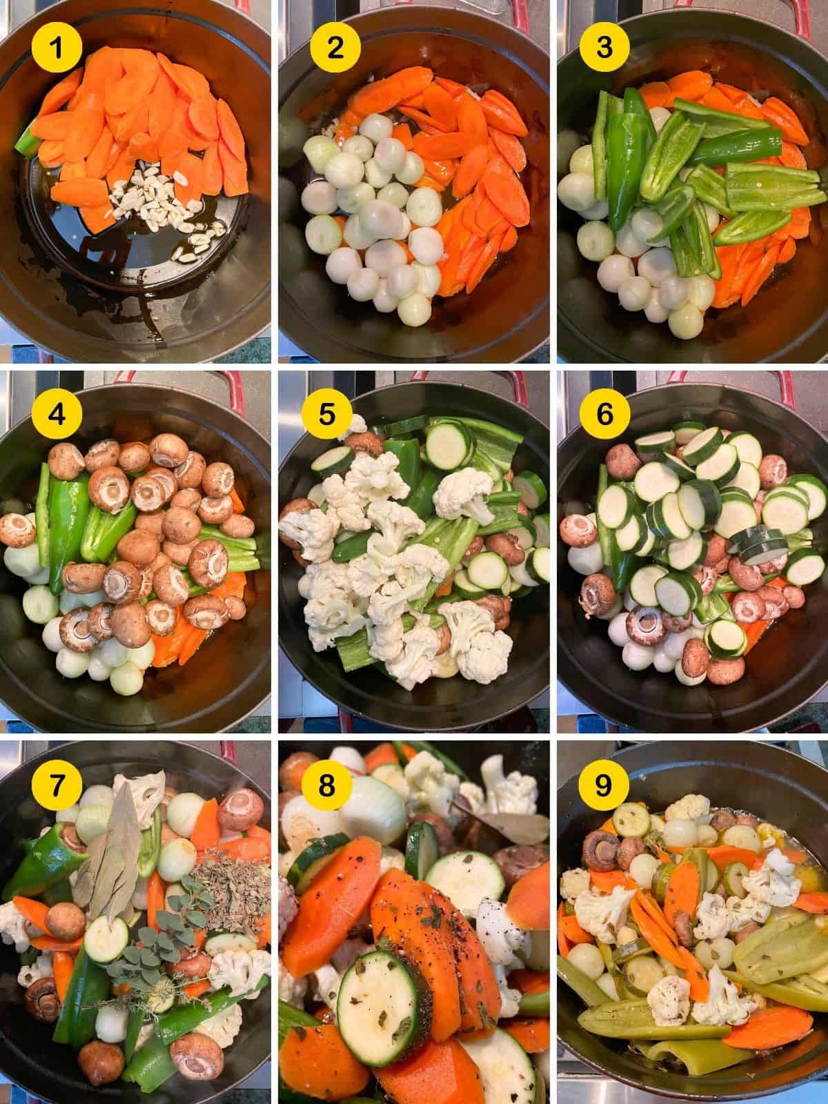 steps for making spicy Mexican pickled vegetables