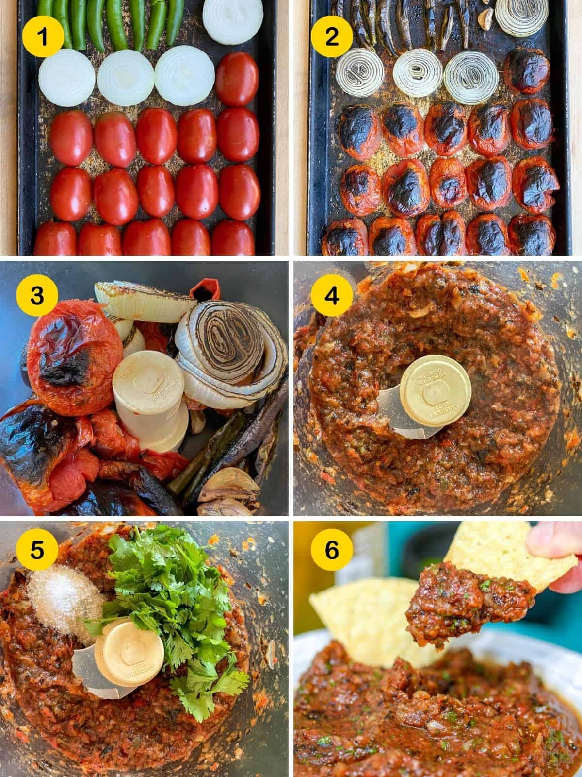 steps to make roasted salsa