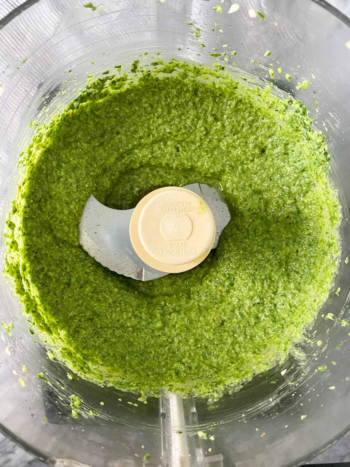 easy pesto recipe after the virgin olive oil is added