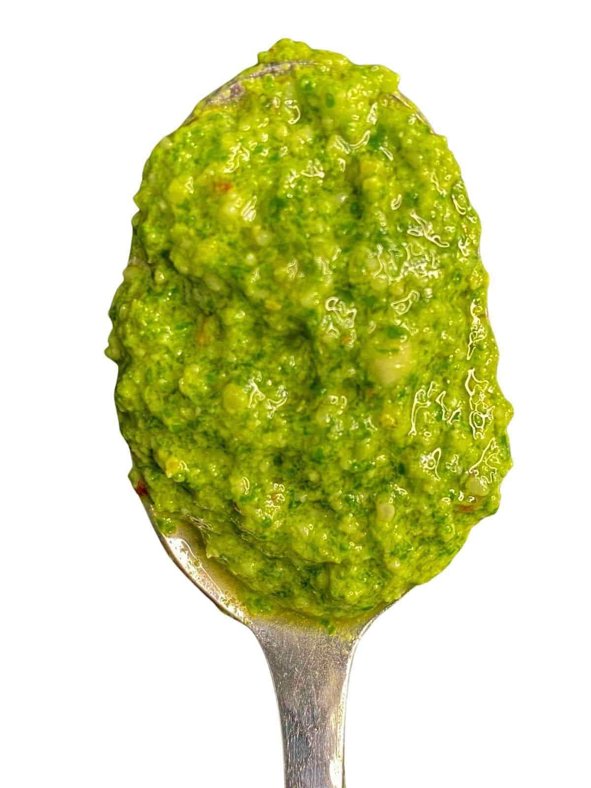 the best pesto recipe on a spoon