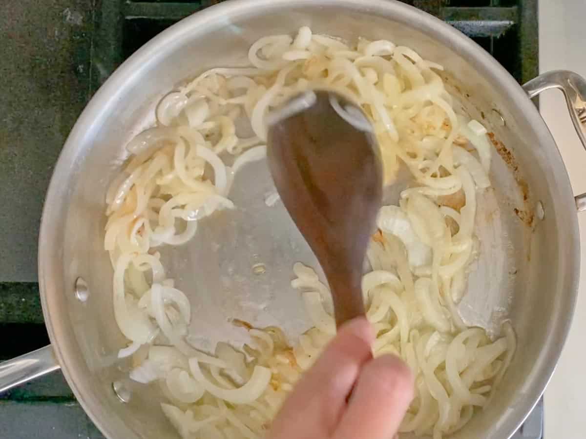 stir as the onions caramelize