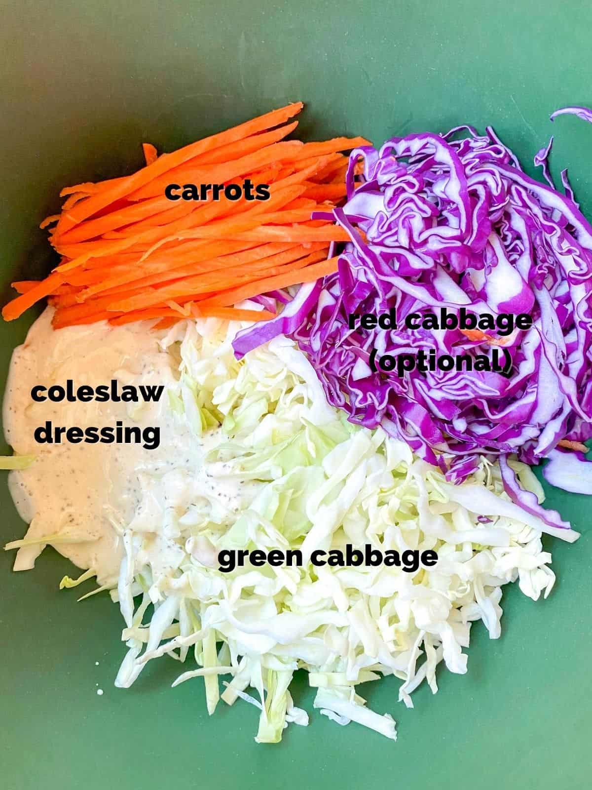 ingredients needed to make traditional coleslaw