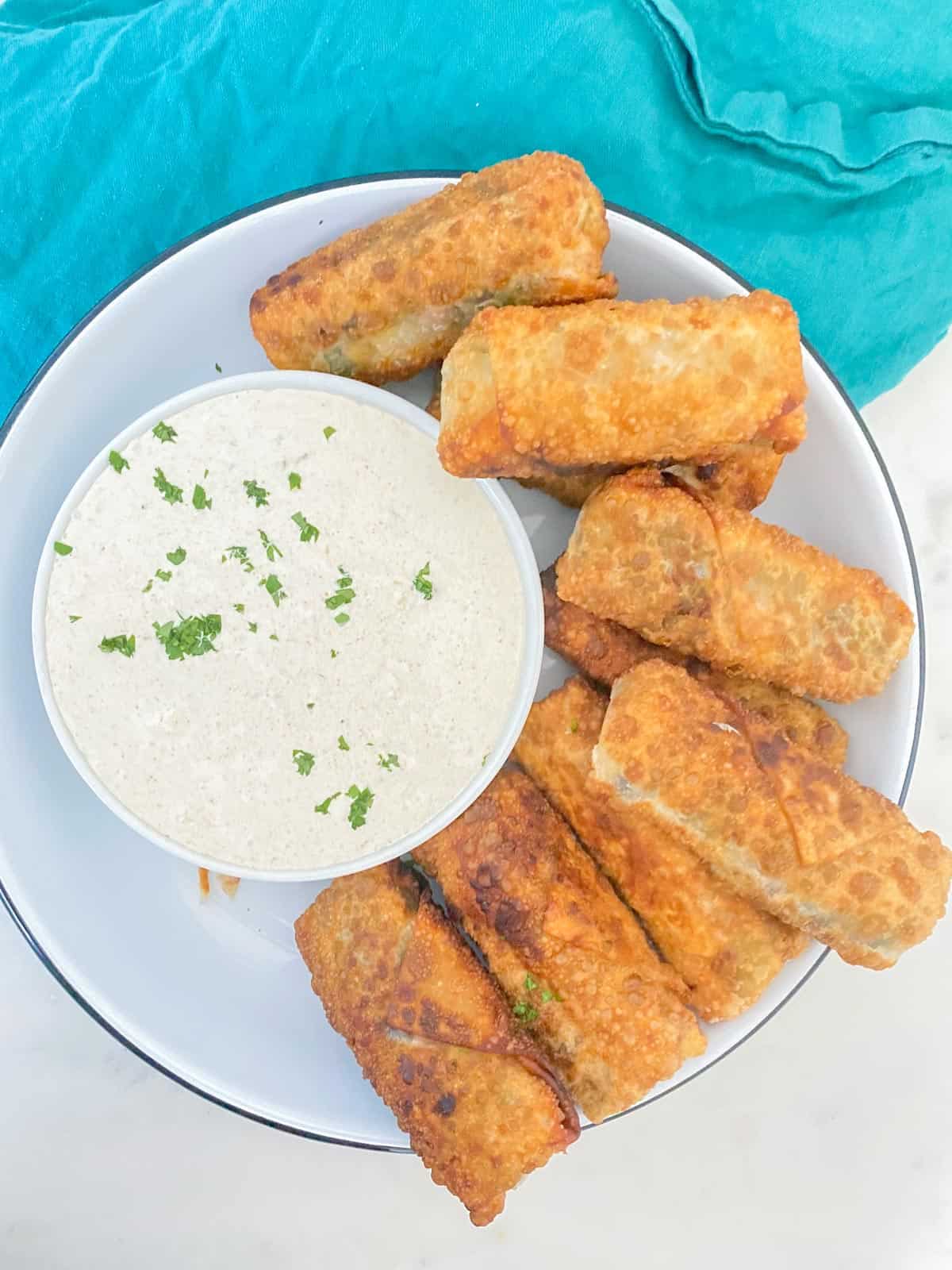 plate of southwestern egg rolls