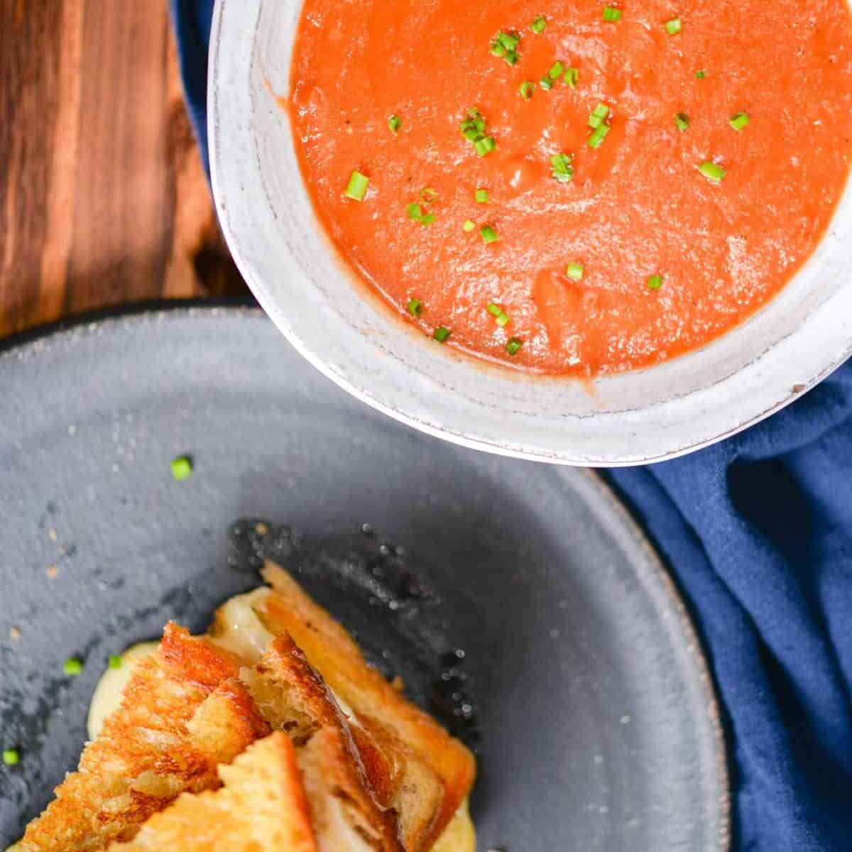 easy homemade tomato soup and grilled cheese