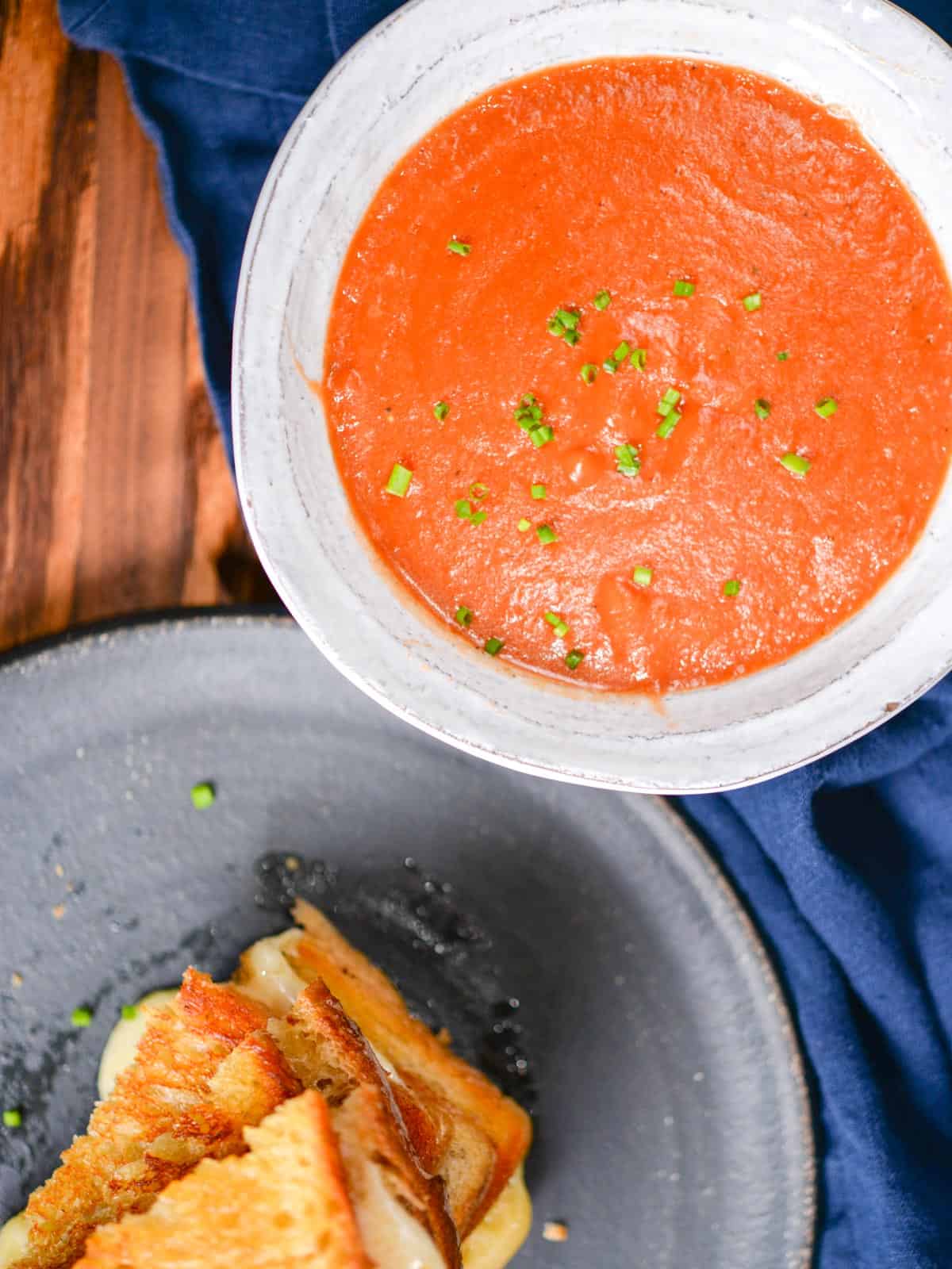 easy homemade tomato soup and grilled cheese