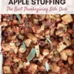 Easy Sausage Apple Stuffing Pinterest Pin