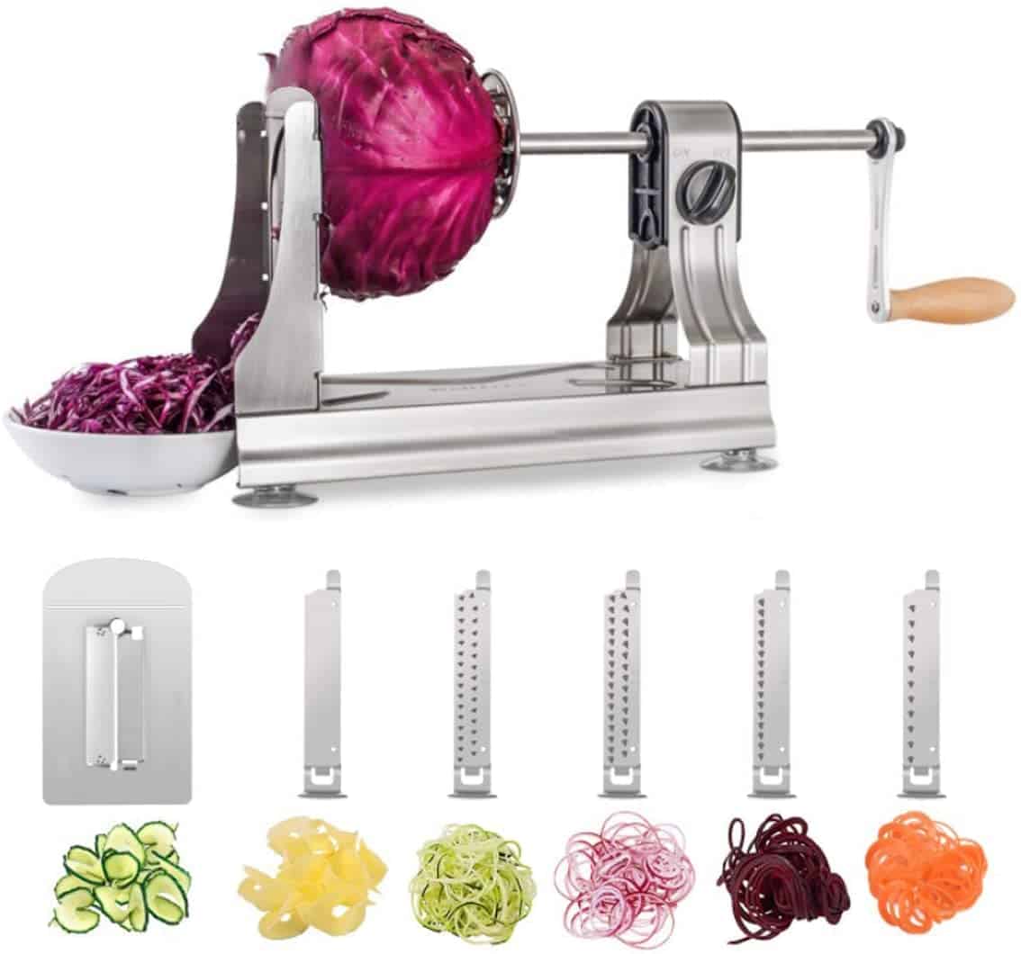 WellToBe 6-Blade Vegetable Spiralizer Spiral Slicer