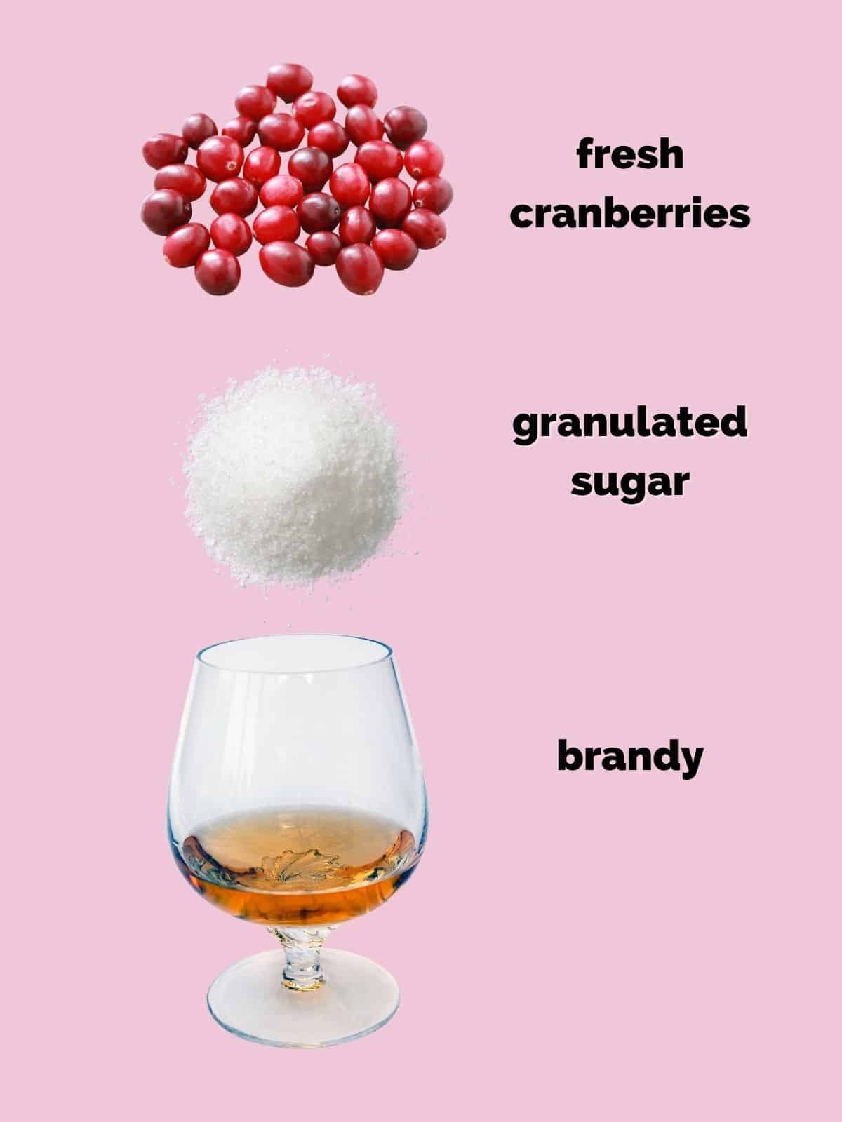 ingredients needed for fresh cranberry sauce