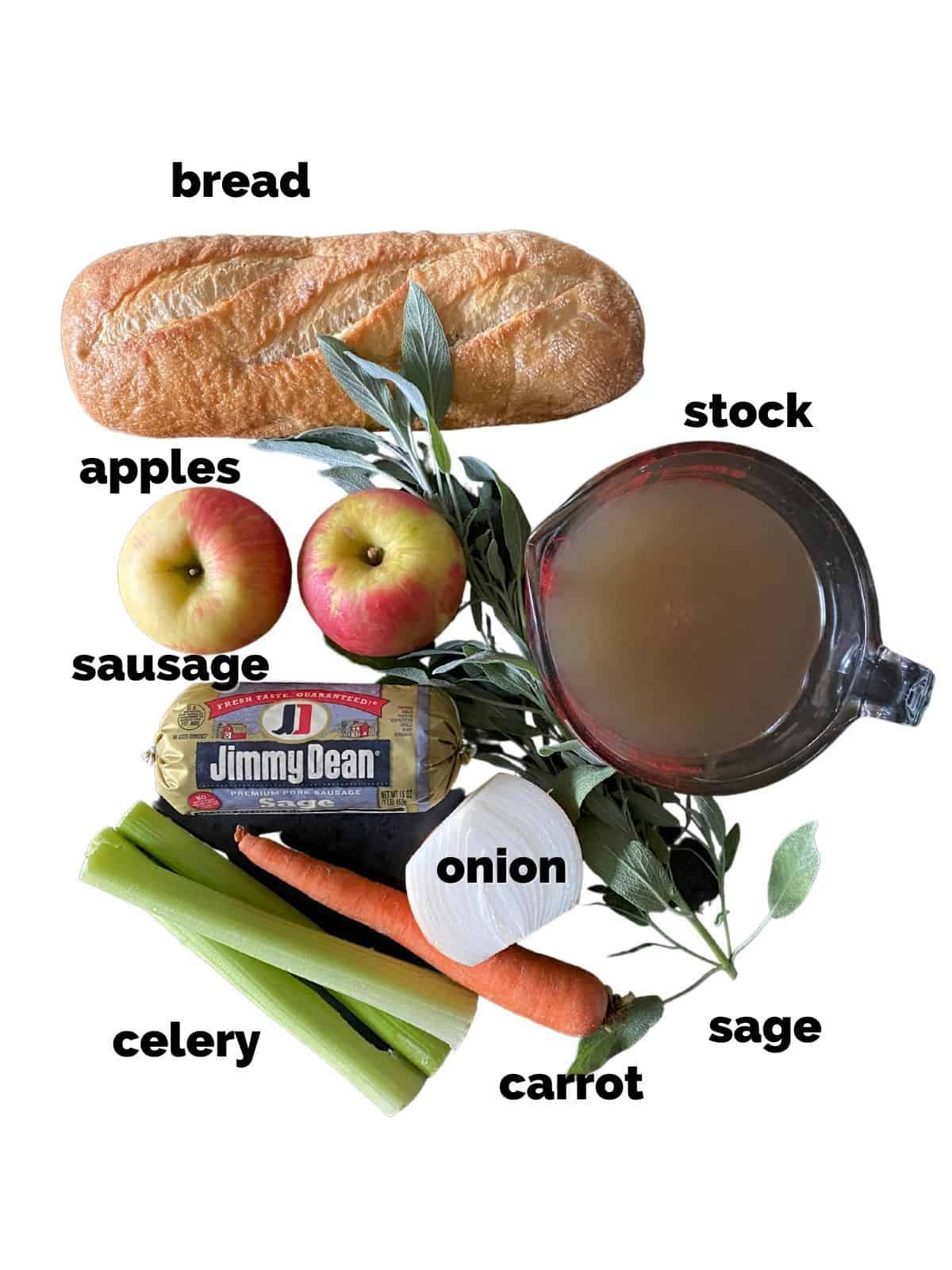 ingredients to make sausage stuffing