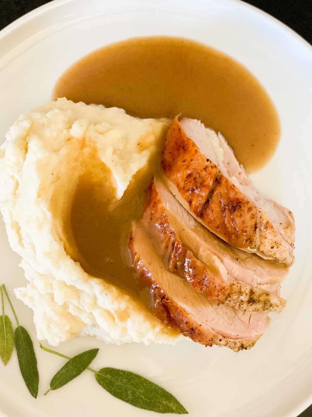 Turkey and homemade turkey gravy