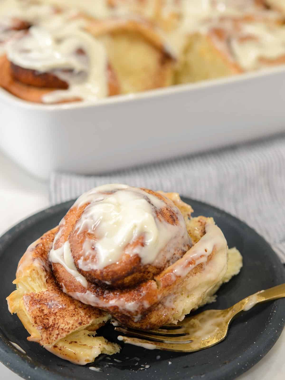 homemade cinnamon rolls on a plate