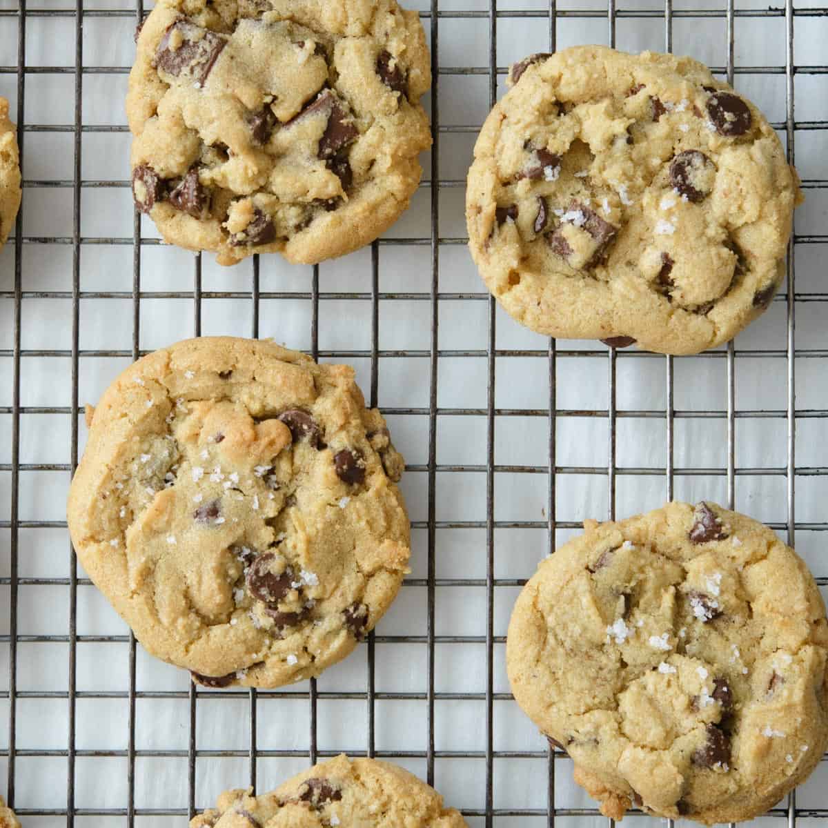 salted chocolate chip cookies with fleur de sel