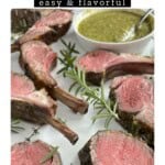 Perfectly cooked rack of lamb Pinterest image