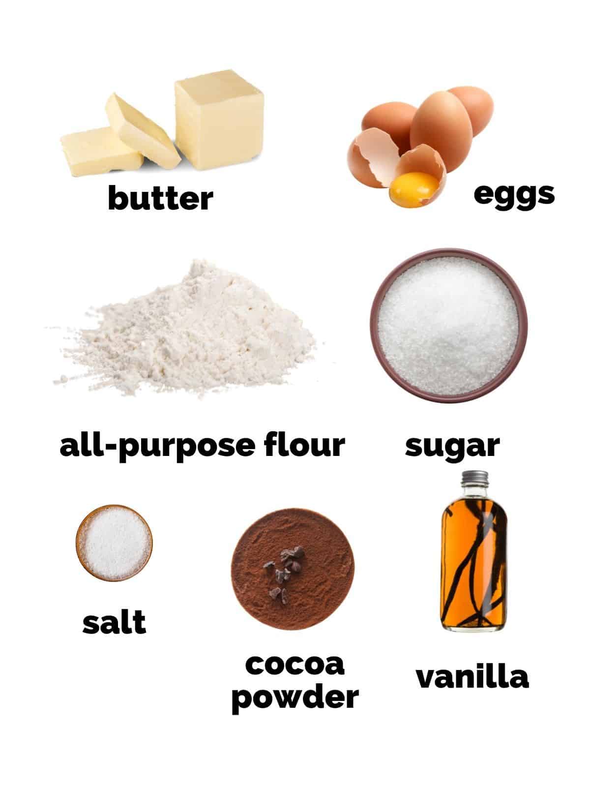 ingredients for chocolate shortbread