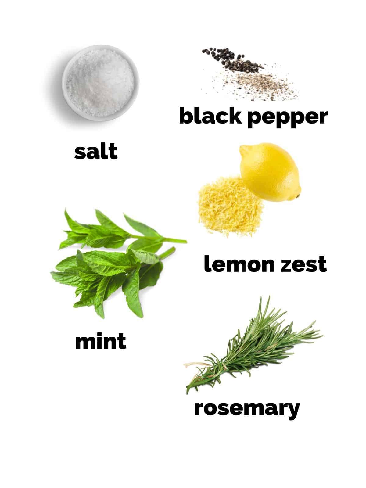 ingredients for a mint dry rub