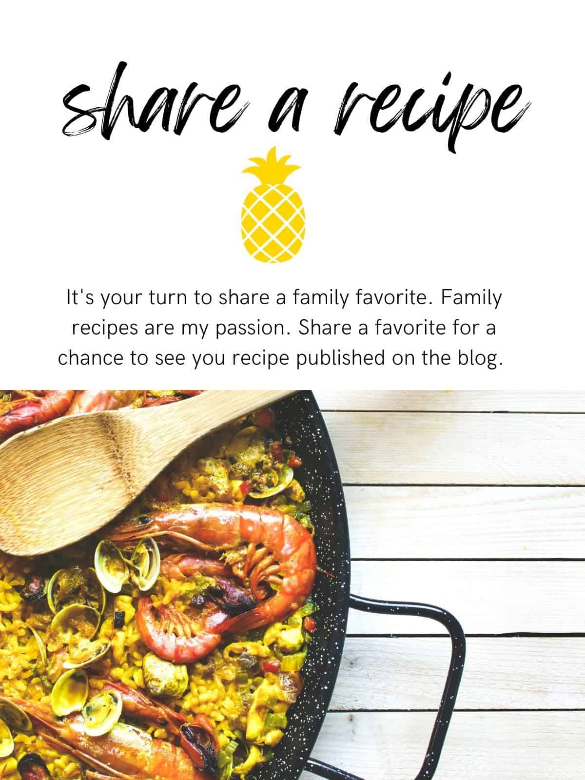 share a recipe with us for publication