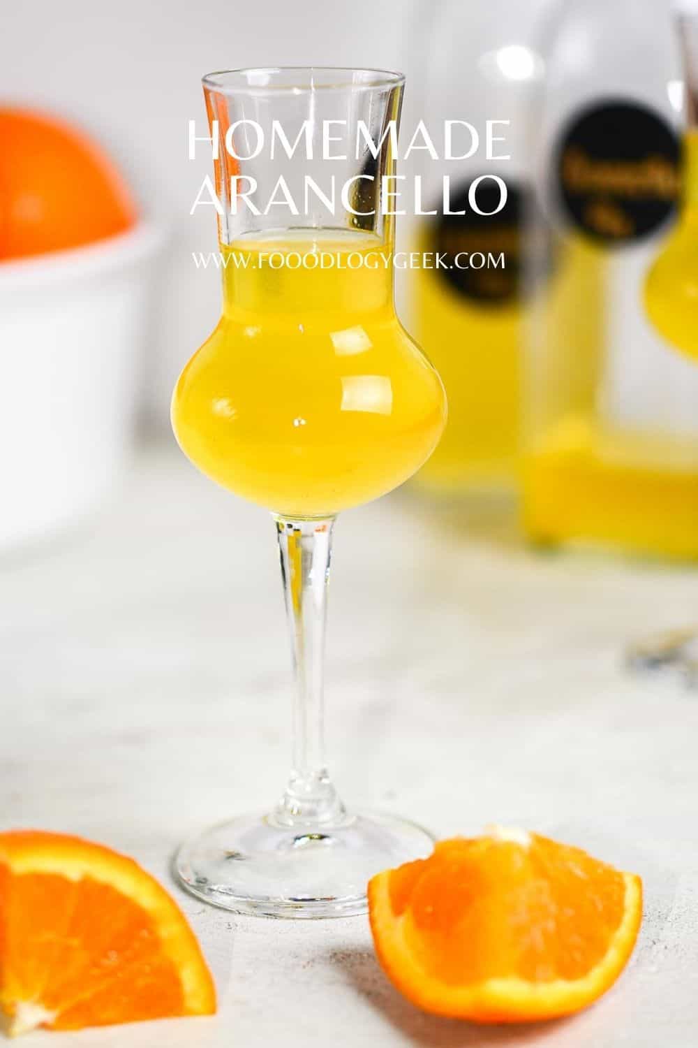 arancello with fresh oranges pinterest image