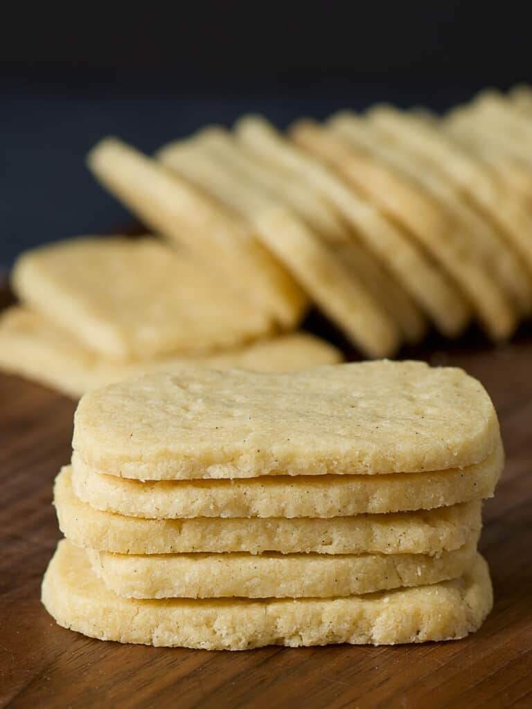 a pile of shortbread cookies