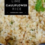 cilantro lime cauliflower rice pinterest image