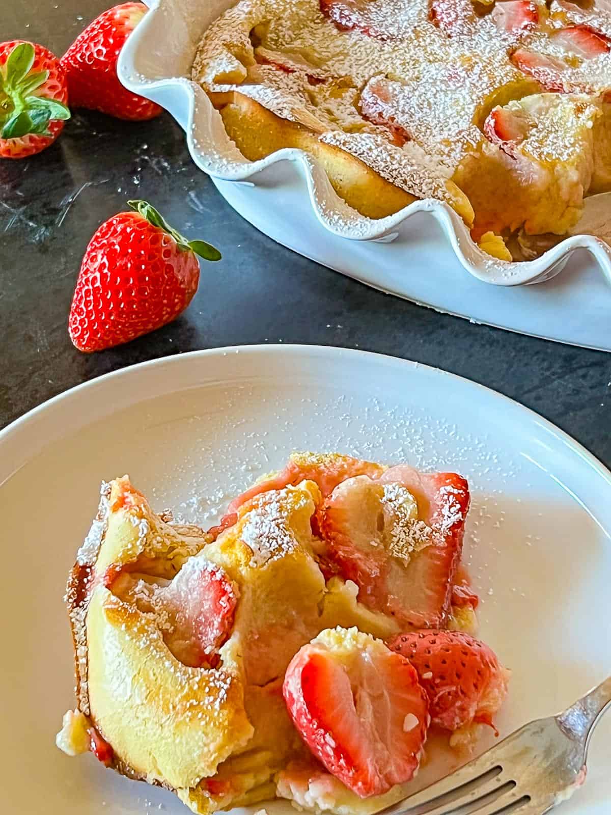 serve clafoutis warm with fresh cream