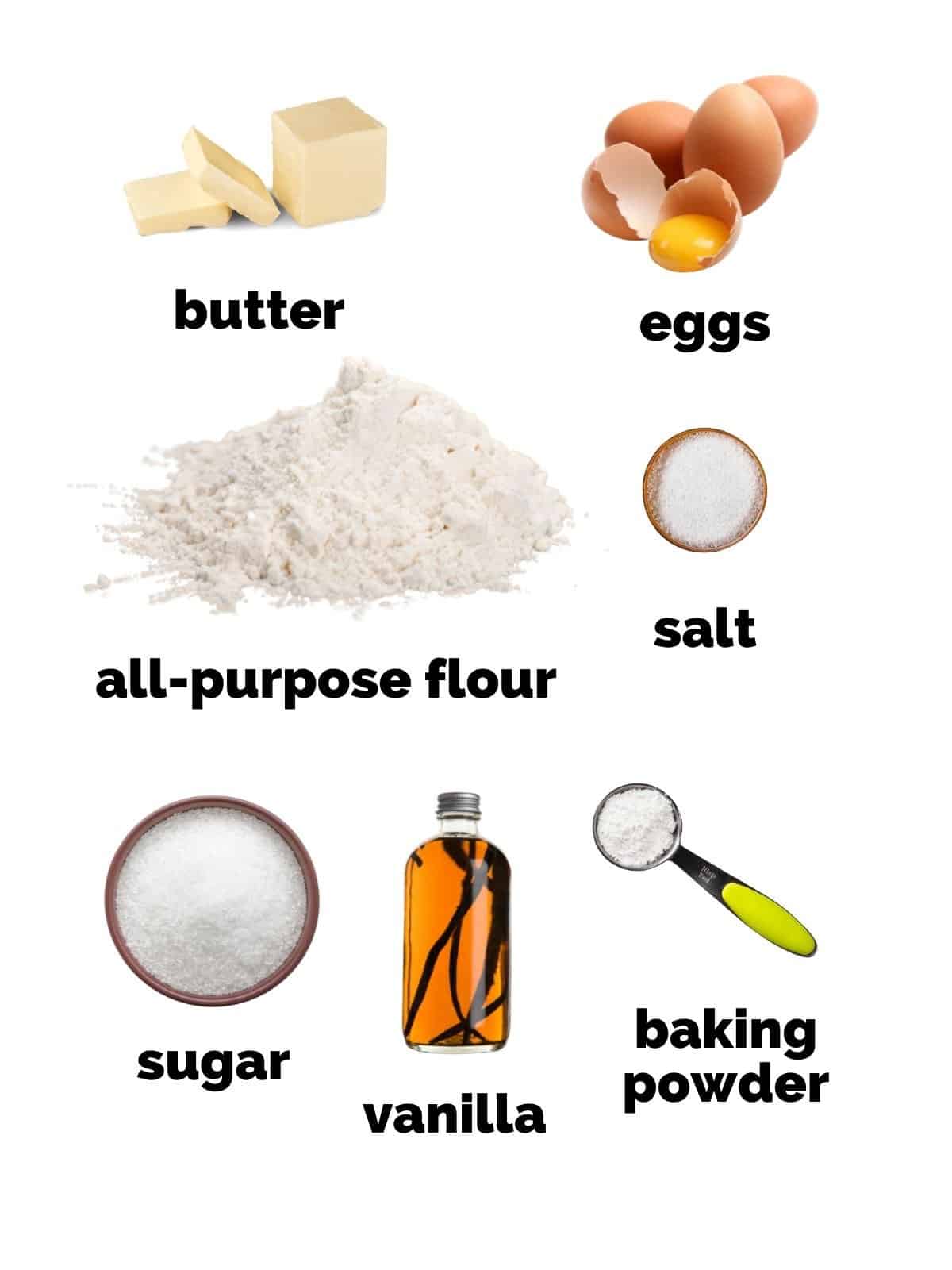 ingredients for cut out sugar cookies