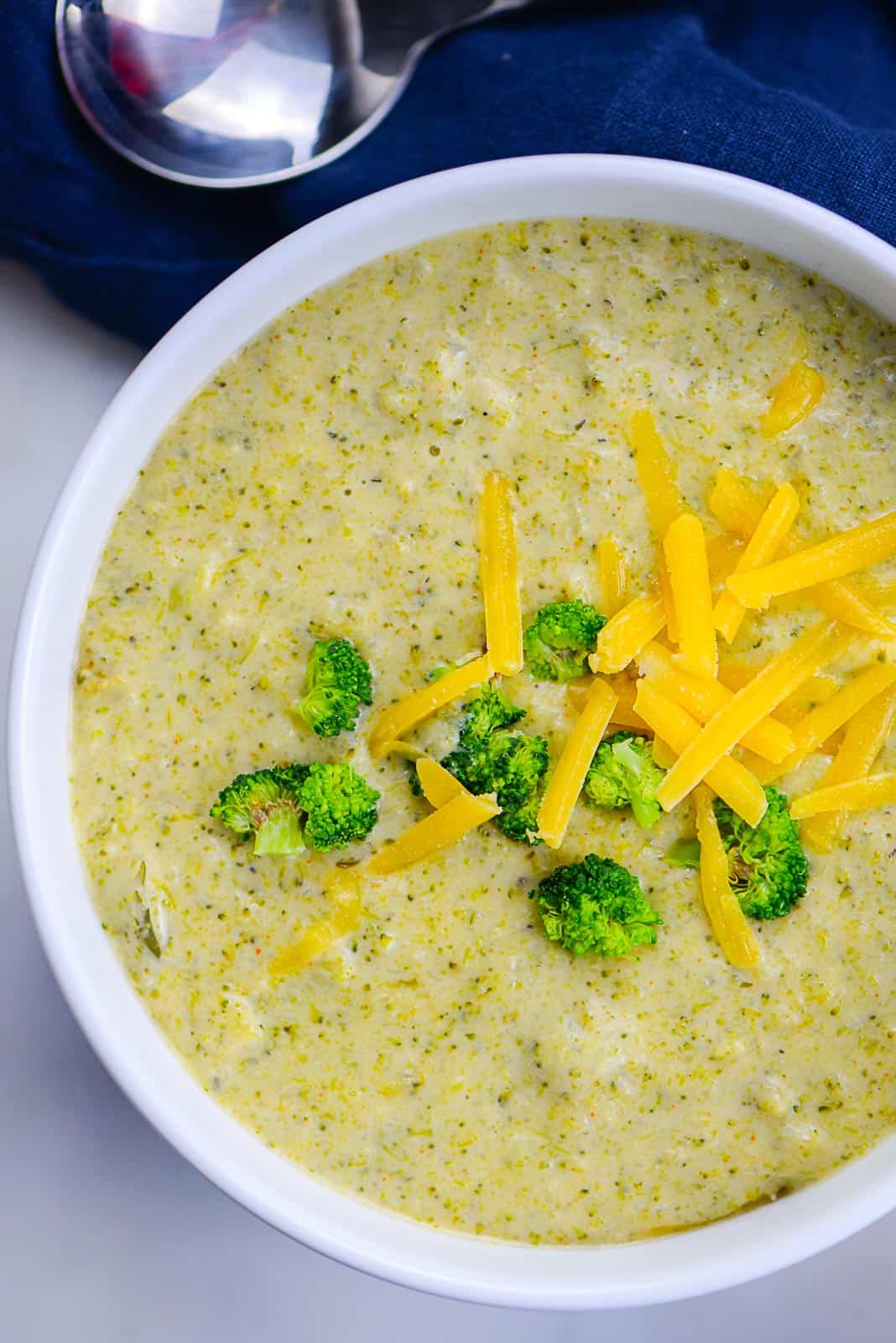 broccoli cheese soup recipe with cheddar on top