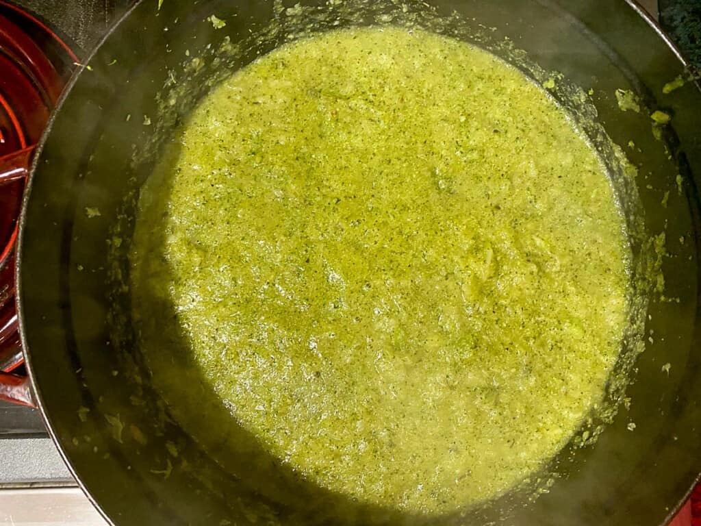 puree the soup until it is smooth