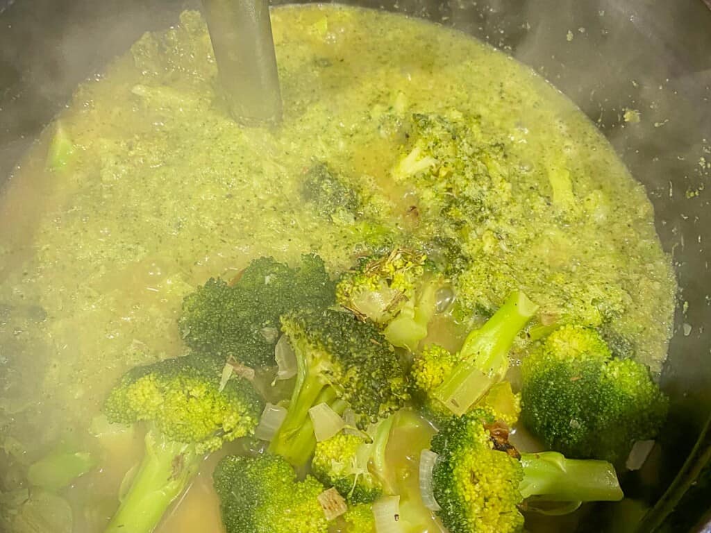 use a stick blender to puree the soup