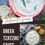 Authentic Fresh Greek Tzatziki Sauce Pinterest Pin