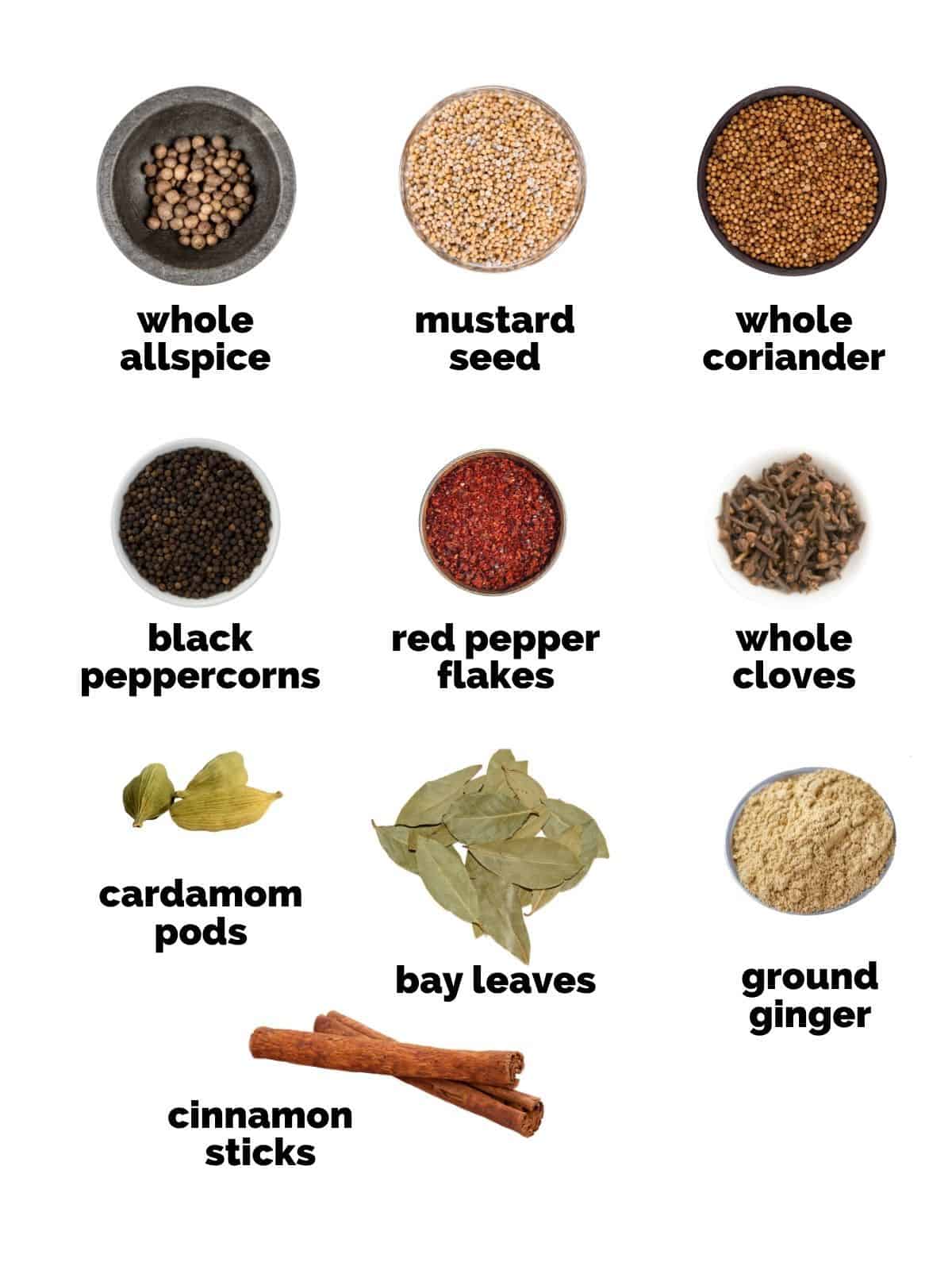 ingredients for pickling spice