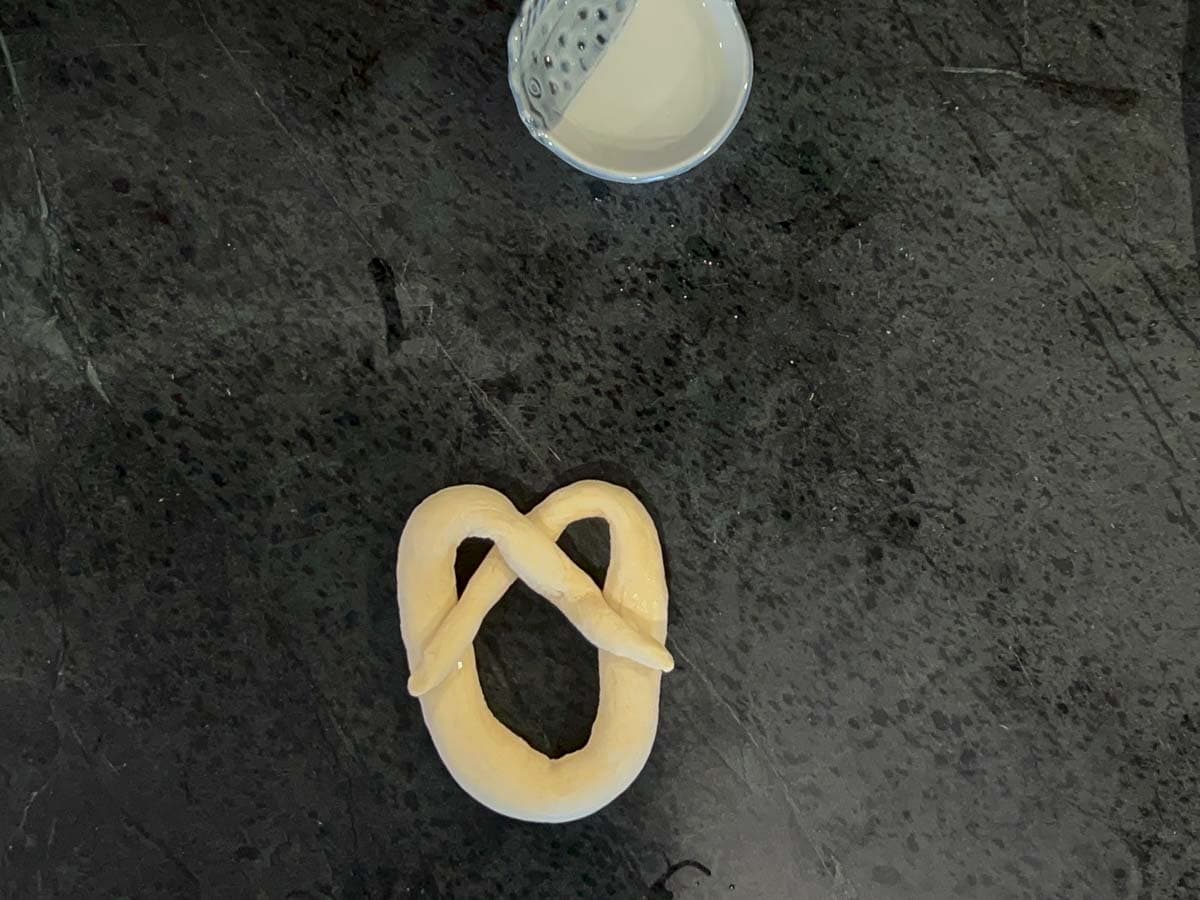 fhe second end of the pretzel of the firstold t