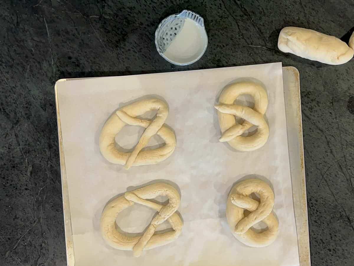 after the pretzels are shaped, proof a second time