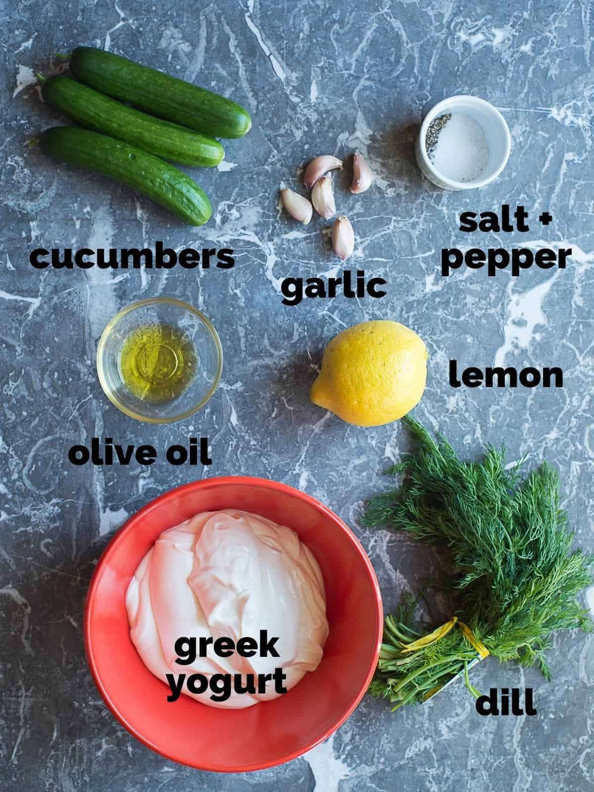 ingredients for tzatziki