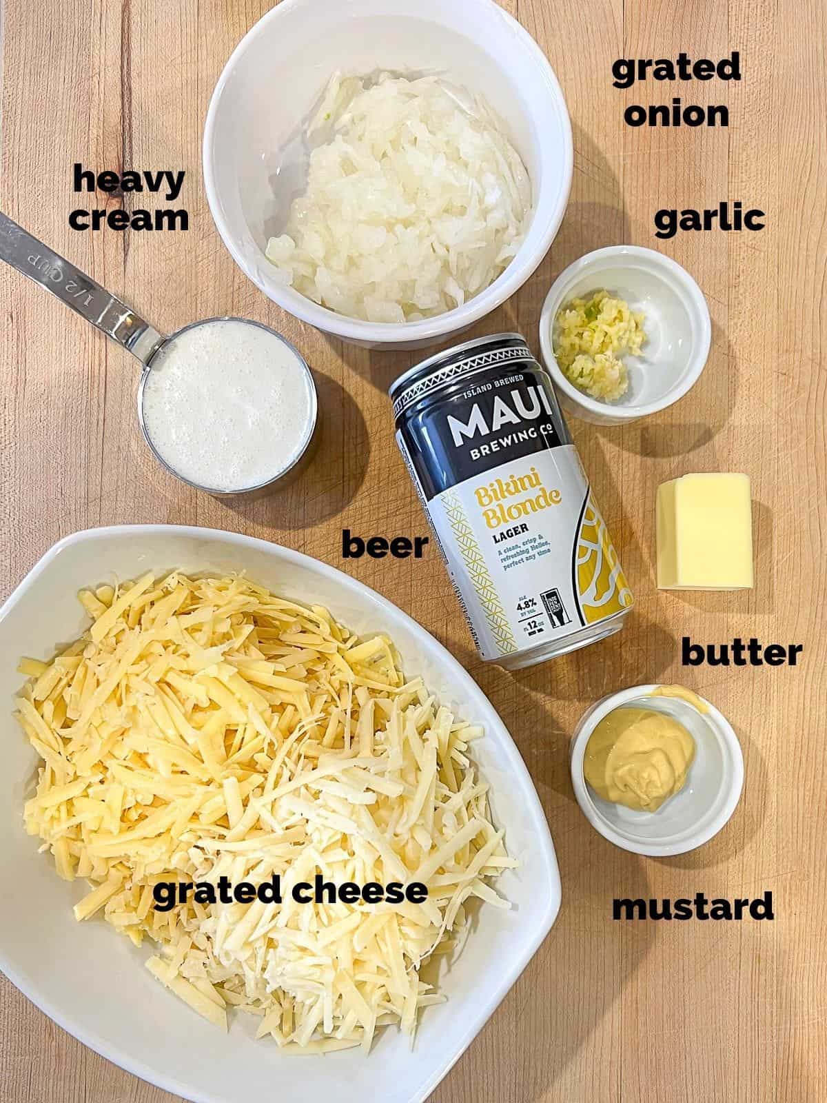 ingredients for beer cheese