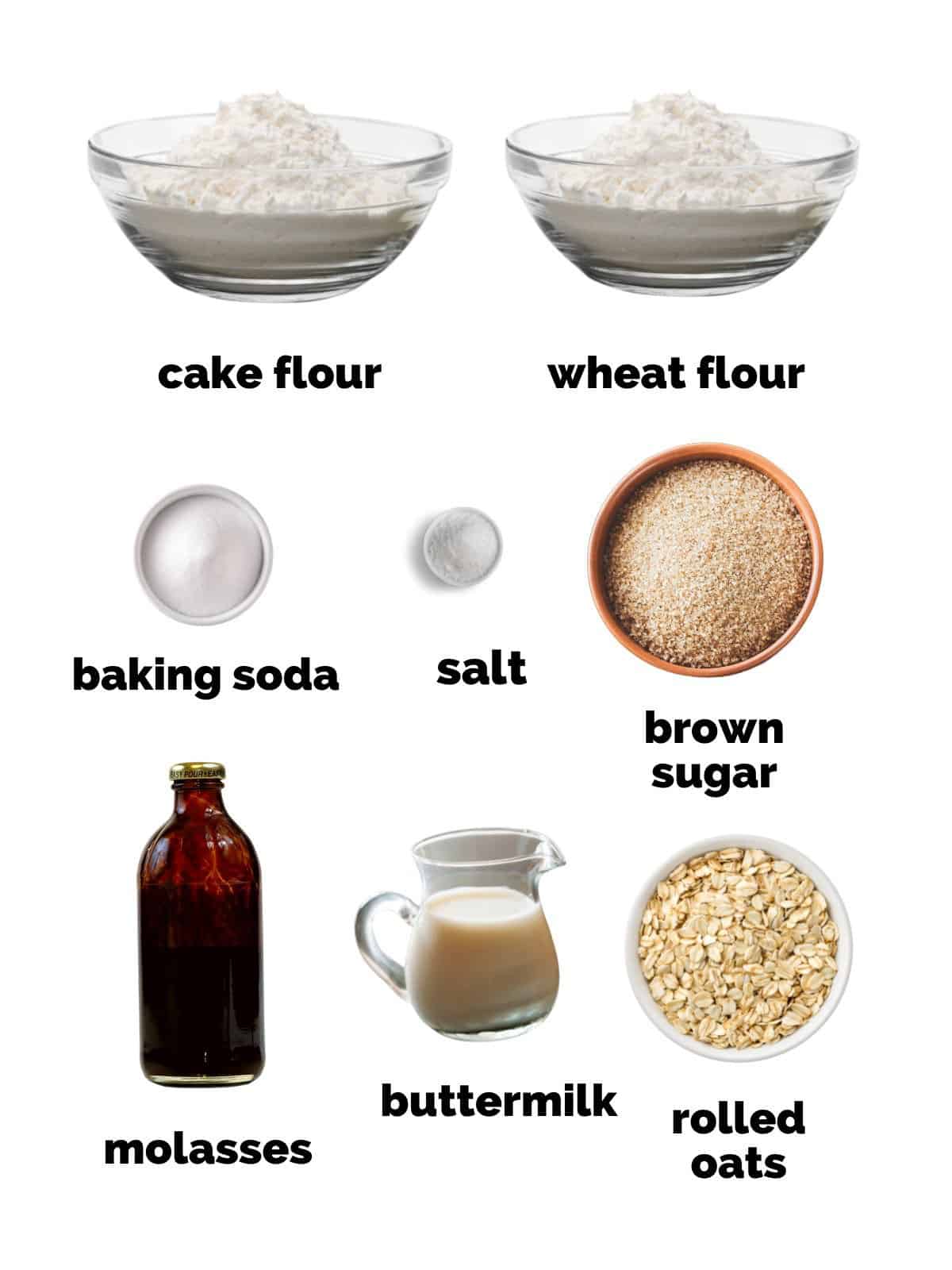 ingredients to make brown soda bread