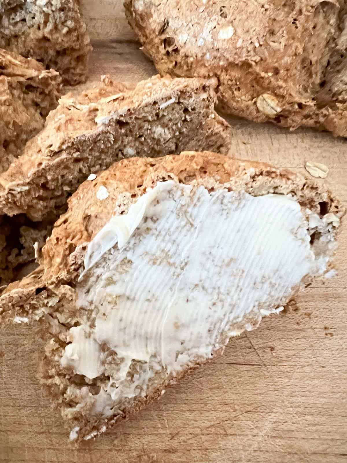 brown soda bread with fresh butter