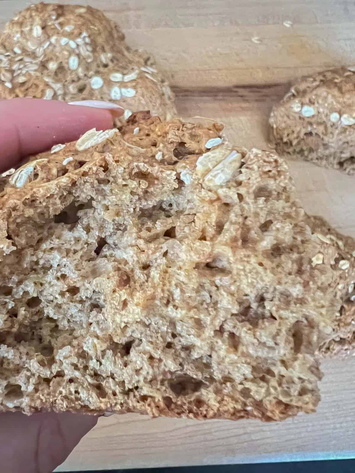 inside texture of brown soda bread