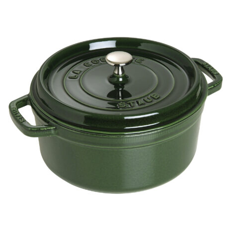 staub 4 quart dutch oven in basil