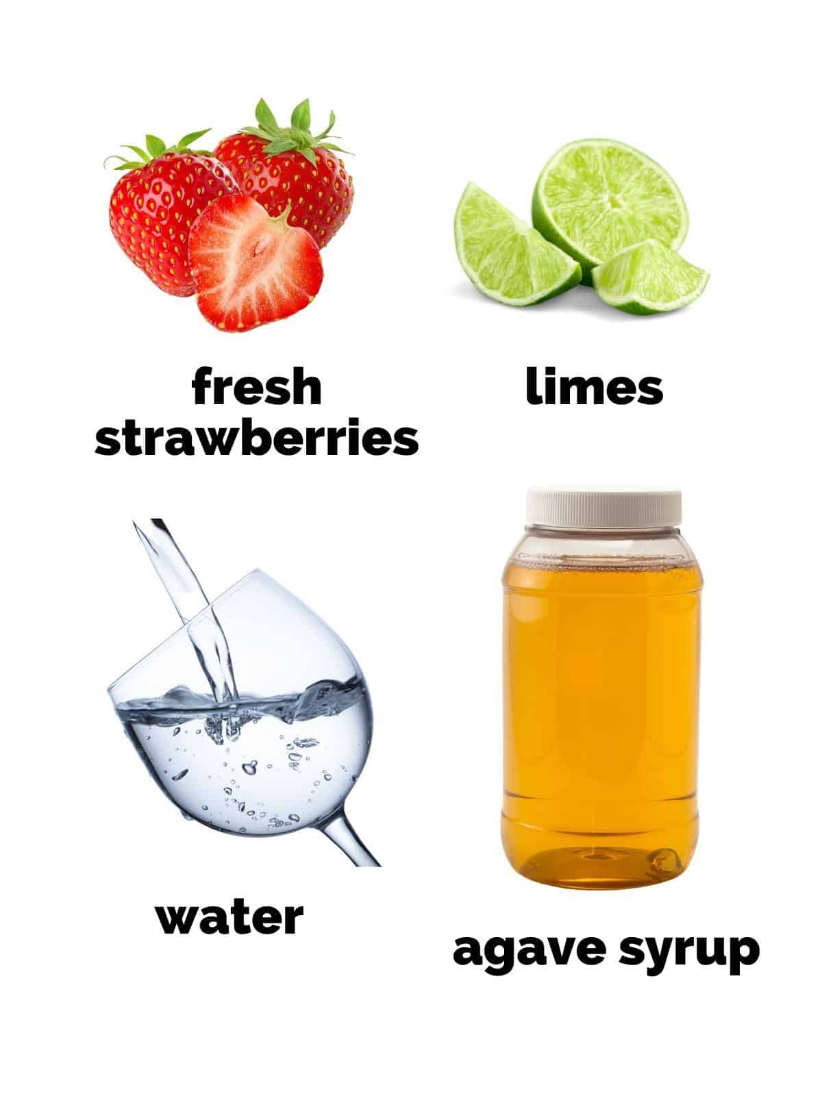 ingredients to make agua fresca