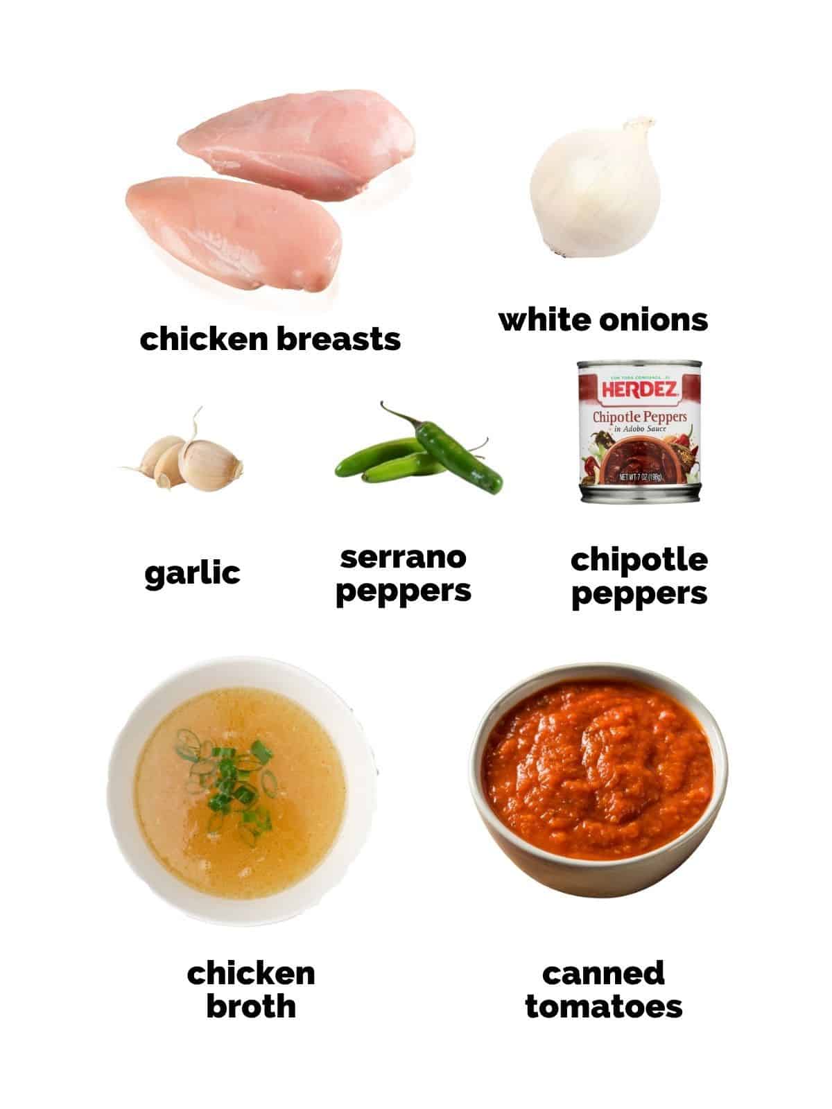 ingredients for tortilla soup