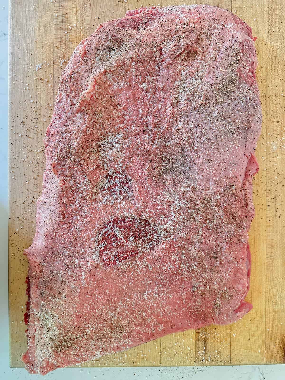 seasoned brisket, texas style, with just salt and black pepper