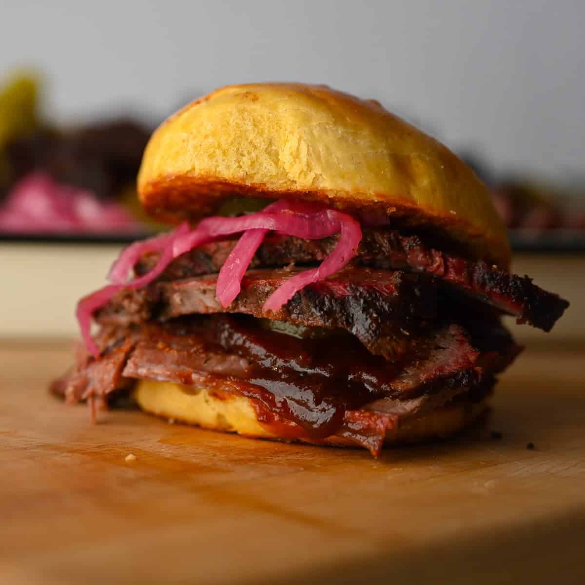 smoked brisket sandwich