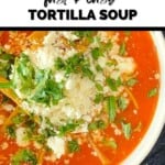 easy tortilla soup pinterest graphic