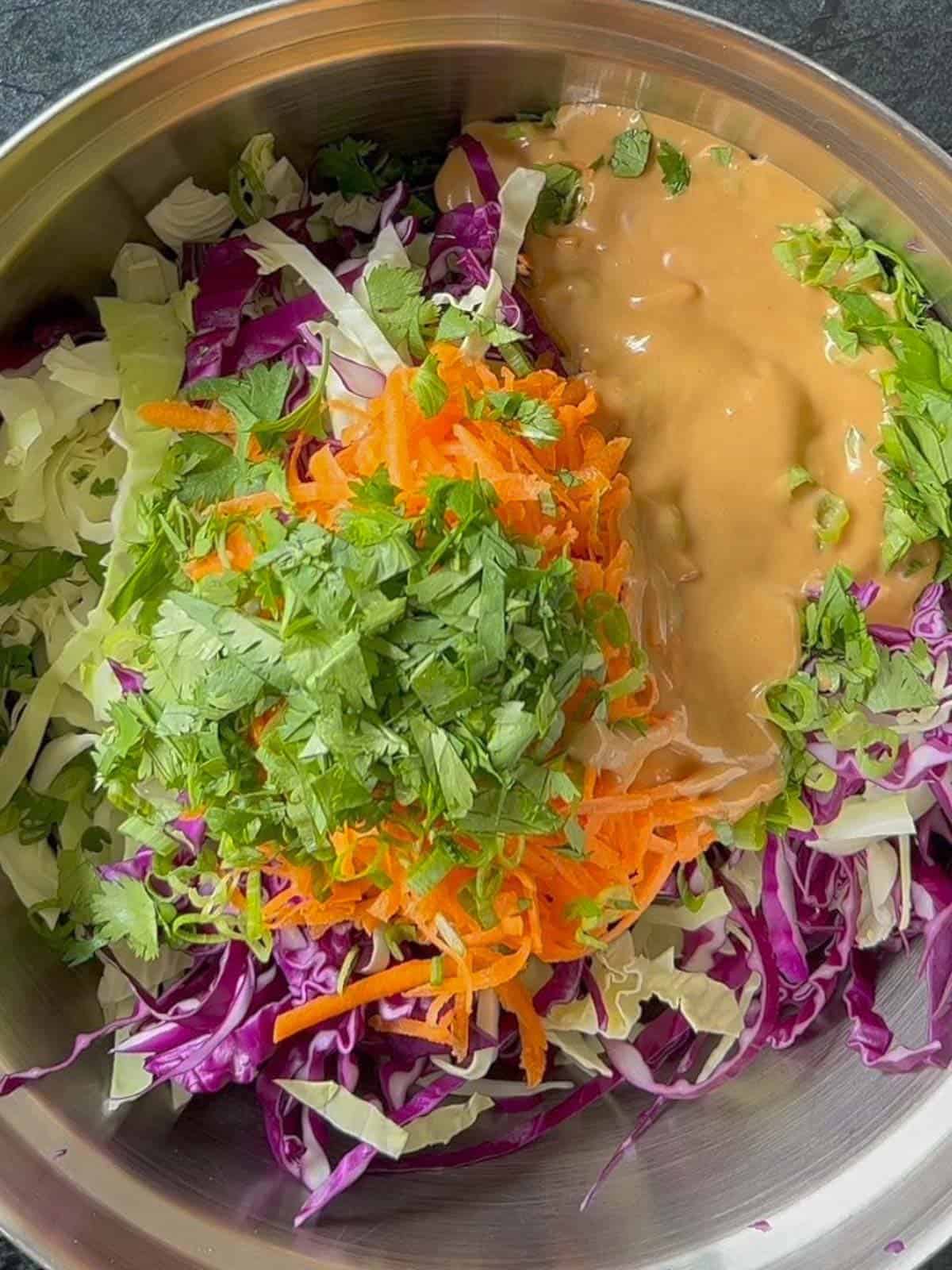 asian coleslaw with peanut dressing